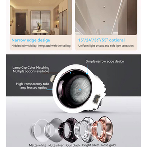 Antiglare <span class=keywords><strong>trimless</strong></span> <span class=keywords><strong>Led</strong></span> Downlight cho dự án khách sạn bề mặt gắn kết với <span class=keywords><strong>Led</strong></span> điều khiển lõm 200 mét <span class=keywords><strong>LED</strong></span> kính thiên văn ánh sáng - Product Image 2