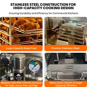 Marinade au poulet frit Résultats de cuisson cohérents <span class=keywords><strong>Friteuse</strong></span> en lots Filtration automatique de l'huile Friteuses d'<span class=keywords><strong>occasion</strong></span> - Product Image 5