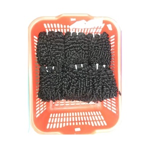 Extensions de cheveux humains noirs indiens, ondulés naturels, Remy, style trame pré-bouclée - Product Image 1