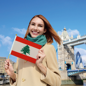 Bán Buôn 14*21Cm Lebanon Tay Vẫy Cờ Cờ Bán Nóng Toàn Cầu Các Nước Bao Gồm Thanh Gỗ Tùy Chỉnh Cờ - Product Image 3