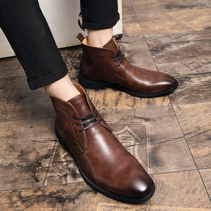 <span class=keywords><strong>Botas</strong></span> Chelsea de <span class=keywords><strong>Hombre</strong></span> con Cuello Alto, de Cuero y Goma, Impermeables, Ligeras, para Invierno y Primavera, Zapatos de Negocios - Product Image 4