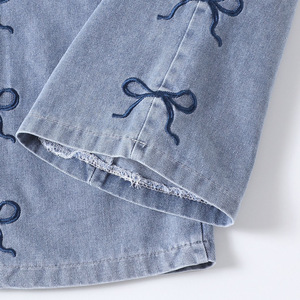 Set Due Pezzi in Cotone per Ragazze, Primavera-Autunno, Stile Occidentale alla Moda, Manica Lunga con Fiocco + <span class=keywords><strong>Pantaloni</strong></span> da Cowboy - Product Image 3