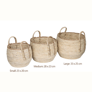 Panier à linge <span class=keywords><strong>vintage</strong></span> en osier et feuilles de maïs, boîte de rangement pour jouets, pour la décoration du salon et de la chambre - Panier de rangement grande capacité - Product Image 3