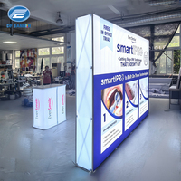 Support publicitaire de haute qualité pour salon professionnel, toile tendue, fond en tissu, support de bannière LED pop-up, support de panneau publicitaire