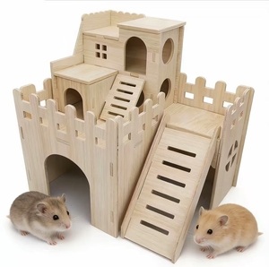 Casas de Madera Impermeables al por Mayor para Hámsters, Ardillas, Erizos, Hámsters Dorados, Cobayas y Gallinas Rústicas - Product Image 1