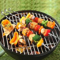 Brochettes plates en acier inoxydable épaissi NEWELL, brochettes en métal torsadées pour barbecue en plein air, camping, cuisson de viande