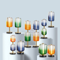 Lampe de table en verre de style moderne, décoration classique pour la maison, avec LED, température de couleur multi-couleurs, luxe pour les chambres à coucher, la salle de lecture, le salon