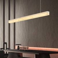 Luminaires suspendus linéaires en marbre minimalistes et modernes JYLIGHTING pour restaurant, cuisine, salle à manger, lustre en albâtre pour table