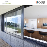 Ventana Corredera de Aluminio con Doble Acristalamiento Templado y Rotura de Puente Térmico, Resistente a Huracanes NFRC, Ahorro de Energía para Hoteles