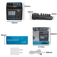 Depusheng U4 professionnel multifonctionnel ordinateur enregistrement en direct 4 canaux DJ numérique Mini mélangeur Audio