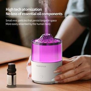 Mini humidificateurs de bureau colorés avec arôme de montagne, humidificateur portable de 200 ml, simulation de flamme pour voiture - Product Image 6