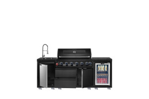 JoyBlake FB-MI61-3 Barbecue <span class=keywords><strong>a</strong></span> <span class=keywords><strong>Gas</strong></span> Moderno <span class=keywords><strong>da</strong></span> Esterno Autoportante Nero in Acciaio Inox 304 con 7 Bruciatori, Fiamma Senza Fumo e Manopola di Sicurezza Alta - Product Image 4