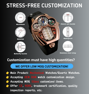 TEVISE Luxury Sport Business Mens Automatic <strong>Watch</strong> with Pointer Dial Stainless Steel Case Silicone Band 5BAR Water Resistance - Product Image 2