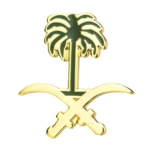 WD Custom Epoxy Saudi Kokosnuss baum Emaille Pins UAE Saudi National flagge National feiertag Abzeichen Anstecknadel