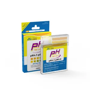 Üretici hızlı pH test şeritleri geniş aralık ph 4.5-9.0-14 İdrar ve tükürük ph test şeritleri özelleştirilebilir