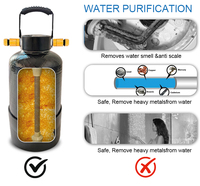 Chariot de filtration d'eau à double boîtier avec cartouche remplaçable, roues, cadre de support, poignées, équipement de filtration portable