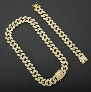 AA Hip-Hop Abartılı 20mm Üçlü Elmas Küba Zinciri Süper Parlak Kolye - Hem Erkekler Hem de Kadınlar İçin Trend Takı - Product Image 2