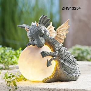Statue de dragon en résine imperméable pour <span class=keywords><strong>jardin</strong></span> extérieur, décoration <span class=keywords><strong>solaire</strong></span> LED - Product Image 3
