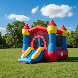 Castillo Inflable de Tela Oxford <span class=keywords><strong>para</strong></span> Niños, Uso en Interiores y Exteriores, Jardín, Casa de Brinco con Tobogán y <span class=keywords><strong>Piscina</strong></span> - Product Image 1