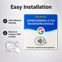 Carte de commentaires Google en italien, 16 options de langues, réinscriptible 100 000 fois, carte de table en acrylique personnalisée pour les commentaires 5 étoiles