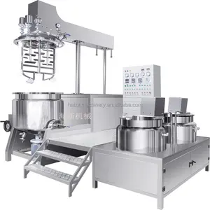Misturador homogeneizador de emulsificação a vácuo de elevação hidráulica 100l 200l 300l 500l equipamento de produção de cosméticos