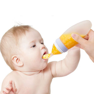 Botella Exprimible con Cuchara <span class=keywords><strong>para</strong></span> Bebés y Niños Pequeños, Diseño de Dibujos Animados, <span class=keywords><strong>para</strong></span> <span class=keywords><strong>Cereal</strong></span>, Arroz y Jugos, Venta Caliente 2026 - Product Image 1