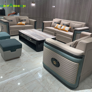 Lujoso sofá moderno de estilo italiano con sillón reclinable-Comodidad de cuero beige para villas y discotecas, de estilo moderno, de lujo, de estilo beis, para el 2017 - Product Image 3
