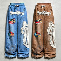 Pantalon de survêtement YSJY pour homme, en coton, style jogger, vente en gros, décontracté, avec patch brodé de strass, streetwear