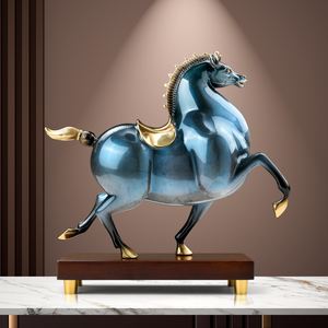 Escultura de Caballo de Latón, Figura de Estilo Chino Moderno, Regalo de Éxito para Decoración de Sala de Estar u Oficina - Product Image 1
