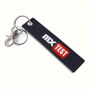 Llavero de tela personalizado superventas con bordado económico, llavero promocional tipo Jet Tag con mosquetón - Product Image 2