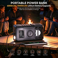 SHARMEAL Démarreur de Batterie Portable pour Voiture, Batterie Externe 12V 6000mAh, Booster de Démarrage avec Compresseur d'Air