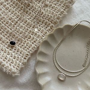 Collar de Plata de Ley S925 con Colgante de Perla Natural con Nudo de Línea Simple, Accesorio Versátil de Alta Gama, Cadena para Clavícula con Temperamento - Product Image 2