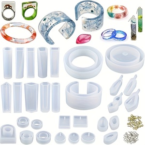Diy 30-piece Set of Jewelry Silicone Mold, Epoxy Resin Bracelet, Pendant Mold, Home Decoration Epoxy Resin Handicrafts
