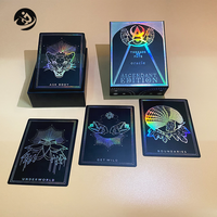 Jeu de cartes de tarot de haute qualité personnalisé avec feuille d'or écologique recyclable, cartes d'oracle avec boîte de livret imprimée personnalisée