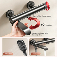 Ensemble de douche en aluminium en gros direct usine, mitigeur chaud/froid, douchette à main, bec de baignoire, OEM ODM