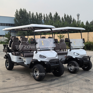 Carrito de Golf Todoterreno Blanco de 6 Plazas con Asientos de Cuero y Toldo Blanco para Servicio de Transporte de Huéspedes en Hoteles y Resorts, Venta al Por Mayor de Fábrica - Product Image 1