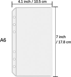 A6 bağlayıcı kılıfı 6 halka ciltli defter dolum para klasör organizatör A6 bağlayıcı cepler ile hiçbir fermuarlar Zipless bütçe zarflar - Product Image 1
