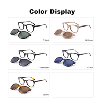 Nouvelle conception, style européen populaire, lunettes optiques en acétate faites à la main avec clip magnétique pour lunettes de soleil, pour unisexe