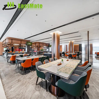 Meubles de restaurant en bois massif, table et chaises de style luxe léger, ensemble de sièges pour hôtel, café, salle à manger