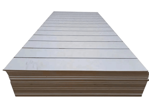 Hiện đại 15 mét & 18 mét rãnh ván <span class=keywords><strong>MDF</strong></span> đá đen Panel tường <span class=keywords><strong>E1</strong></span> hiển thị tiêu chuẩn slatwall cho siêu thị showroom - Product Image 2