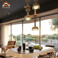 Lustre surdimensionné à plusieurs niveaux, luminaire suspendu rétro tribal personnalisé pour hôtel de luxe et espace commercial