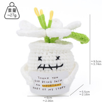 Plantes en pot d'Halloween personnalisées et mignonnes, fleurs artificielles en crochet faites à la main pour le soutien émotionnel, ornement de pot de fleurs pour la décoration de la maison et du bureau