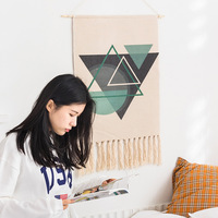 Décoration murale en coton rectangulaire avec alphabet et dragon, pour chambre d'enfants, garçons et filles, tapisserie bohème à suspendre au mur