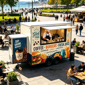 Carrelli e Rimorchi per Alimenti, Food Truck con Cucina Completa, Carretto Gelati, Rimorchio Commerciale - Product Image 1
