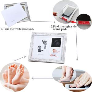 8x10 Rustic White MDF Square New Parents Baby Sonogram <b>Photo</b> Handprint Footprint Ink Pad Picture <b>Frame</b> Individual <b>Box</b> for - Product Image 4