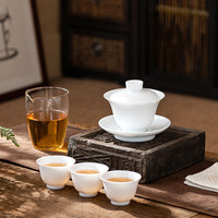 Bol à thé en porcelaine blanche douce, tasse à thé en céramique, bol à thé fin, service à thé Kung Fu