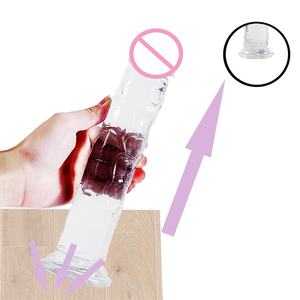 Dildo trasparente realistico economico con ventosa e senza palline Dildo para mulheres - Product Image 4