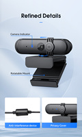 Cámara Web de 30 fps y 1080P con Sensor CMOS, Conexión USB Plug and Play, Cubierta de Privacidad y Micrófono Integrado para Videoconferencias en Mac y Laptops