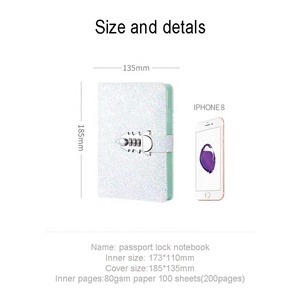 Hotsales nhà máy sản xuất kinh doanh Nhật ký với khóa trường máy tính xách tay mật khẩu khóa nhật ký với hộp - Product Image 2