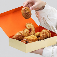 Boîtes pliables en papier enduit écologiques personnalisées OEM pour l'emballage de desserts et de produits de boulangerie, couleur et logo personnalisés